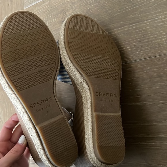 NWOT Sperry Womens Fairwater Leather Striped Wedge Sandals - Picture 8 of 9